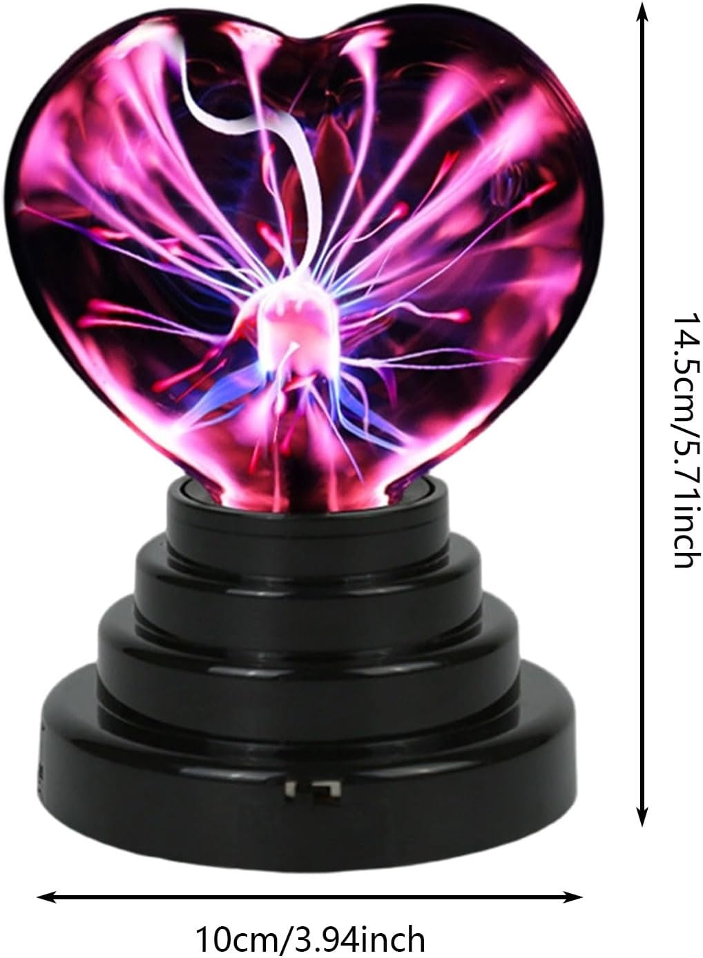 ❤️ Heart‑Shaped Plasma Light – Touch‑Activated Lightning Lamp, USB & Battery Powered, Romantic Mood Light