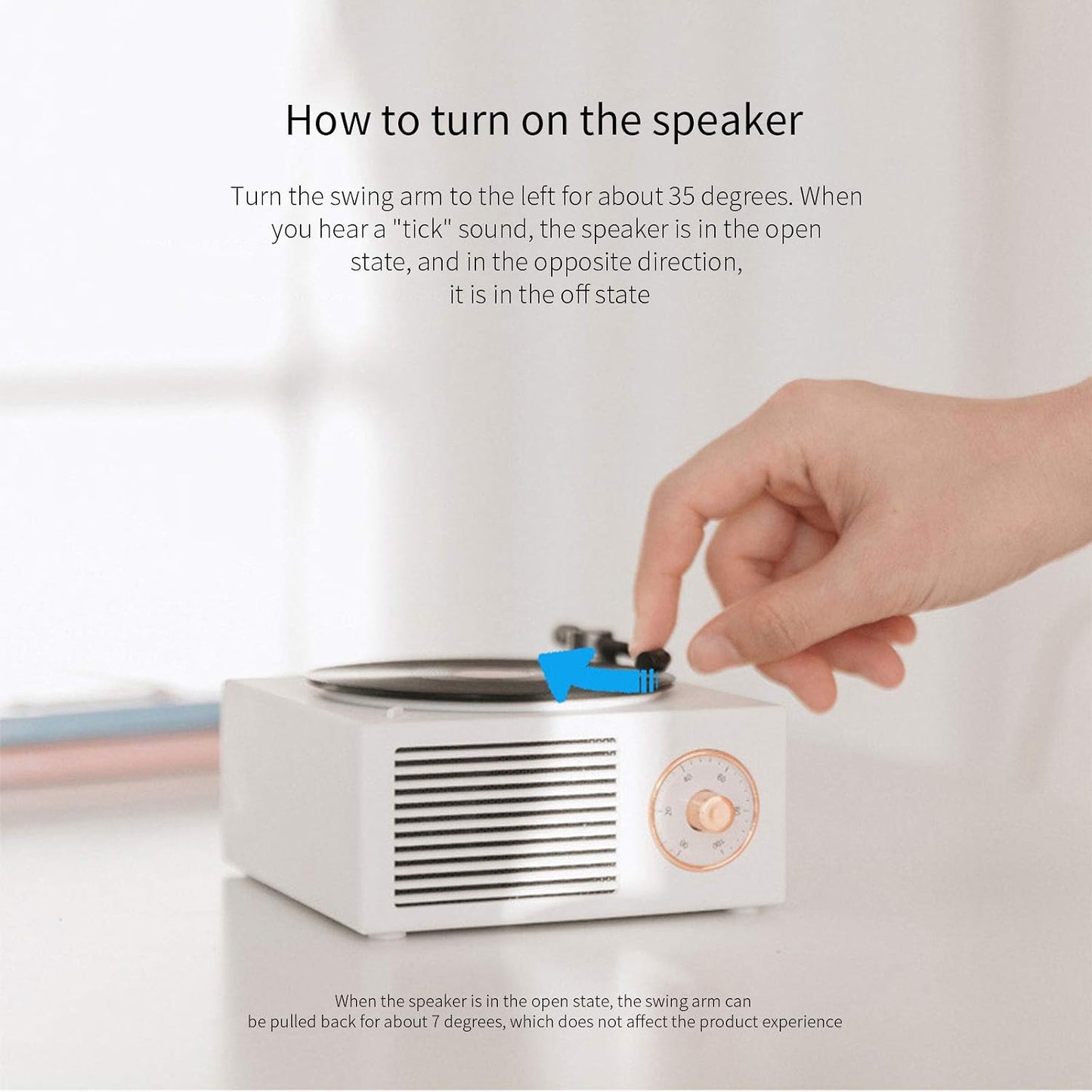 🎵 Retro Mini Wireless Bluetooth Speaker – Vinyl Record Design with Rotating Disc & HD Sound