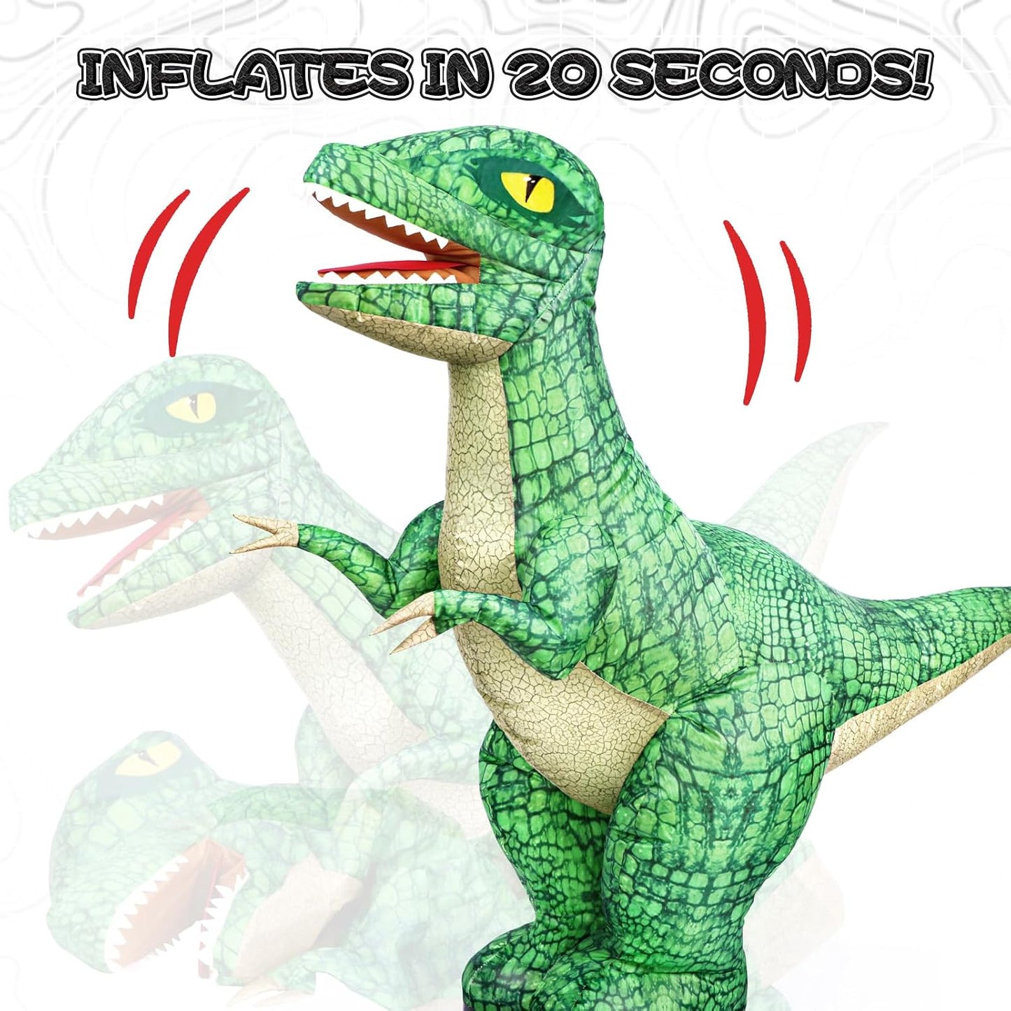🦖 Remote Control Inflatable Dinosaur – Walking, Roaring, 360° Spinning Fun for Kids 6+