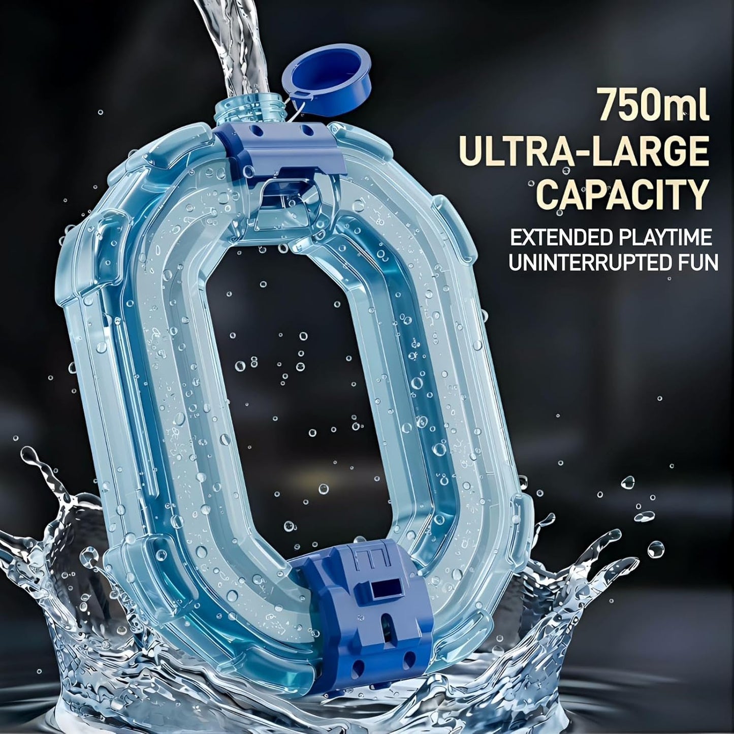💧 AquaBlast Electric Water Blaster – 750ml Tank, RGB Lights, Rapid Continuous Stream for Pool & Beach Fun
