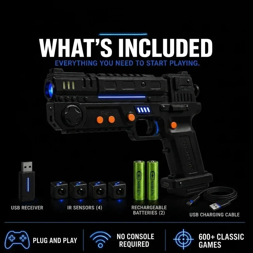 🕹️ Wireless Arcade Light Gun – Bring the Classic Shooting Gallery Home