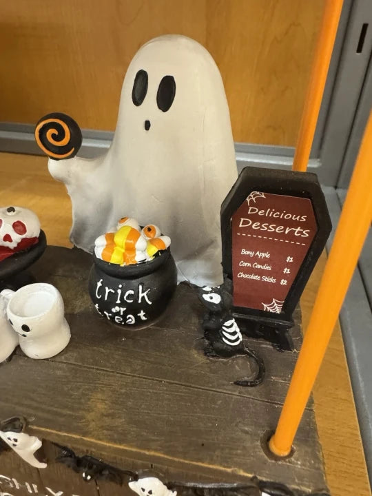 👻 Halloween Coffee Stand Decoration – Cute Mini Café Decor For Desk & Home